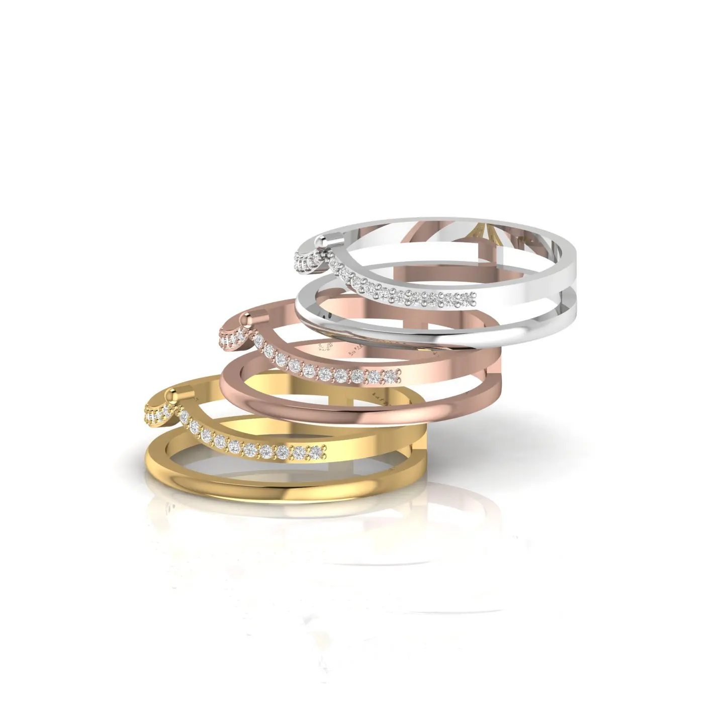 Beautiful Designer Crown Style Diamond Ring for Women In 14Kt Solid Gold White Yellow and Rose Gold Fine Minimalist Jewelry