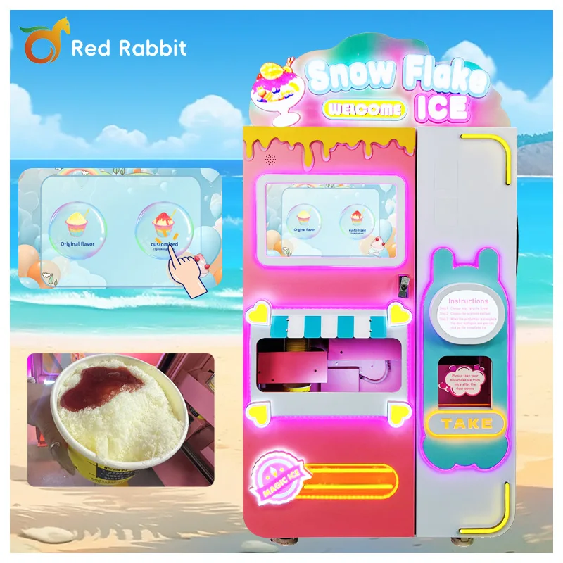 red rabbit low cost and high profit snowflake shaved ice vending machine manufacturer