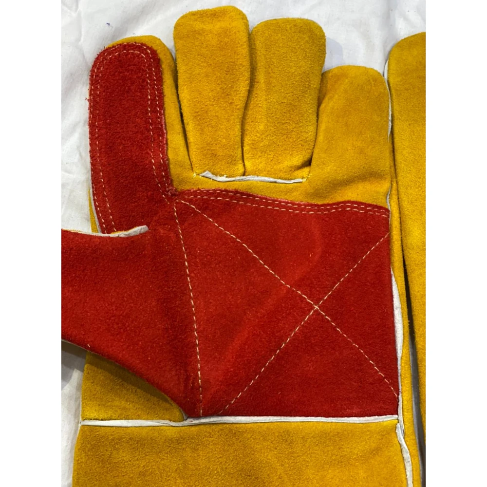 Safety Welding Glove Hand Protection Glove Wear Resistant Gardening Work Anti Slip Cowhide Leather Gloves 2024