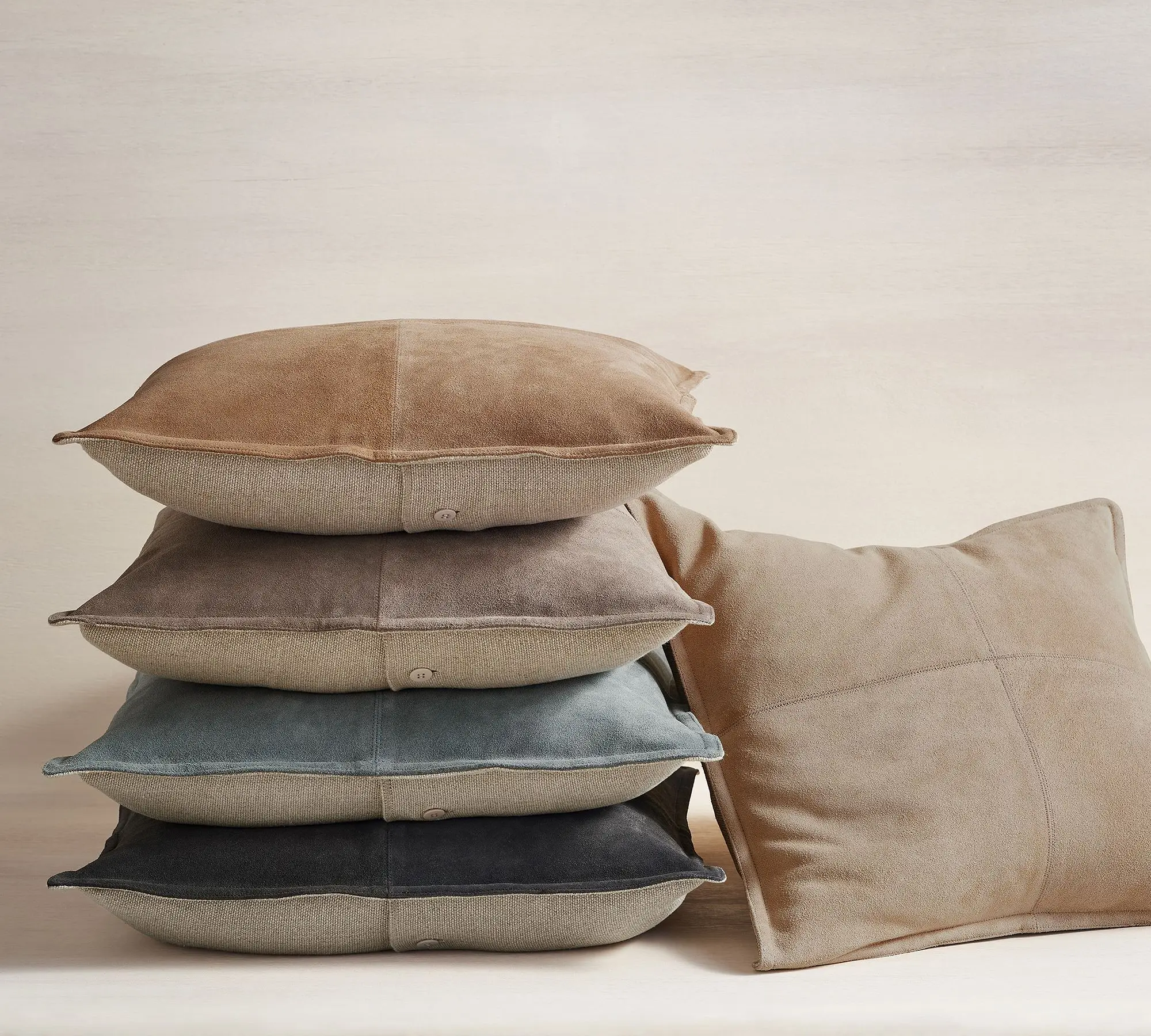 Pieced Suede Pillow Cushion cover  Cushions Cases with metal zipper lumbar boho pillw cover customised