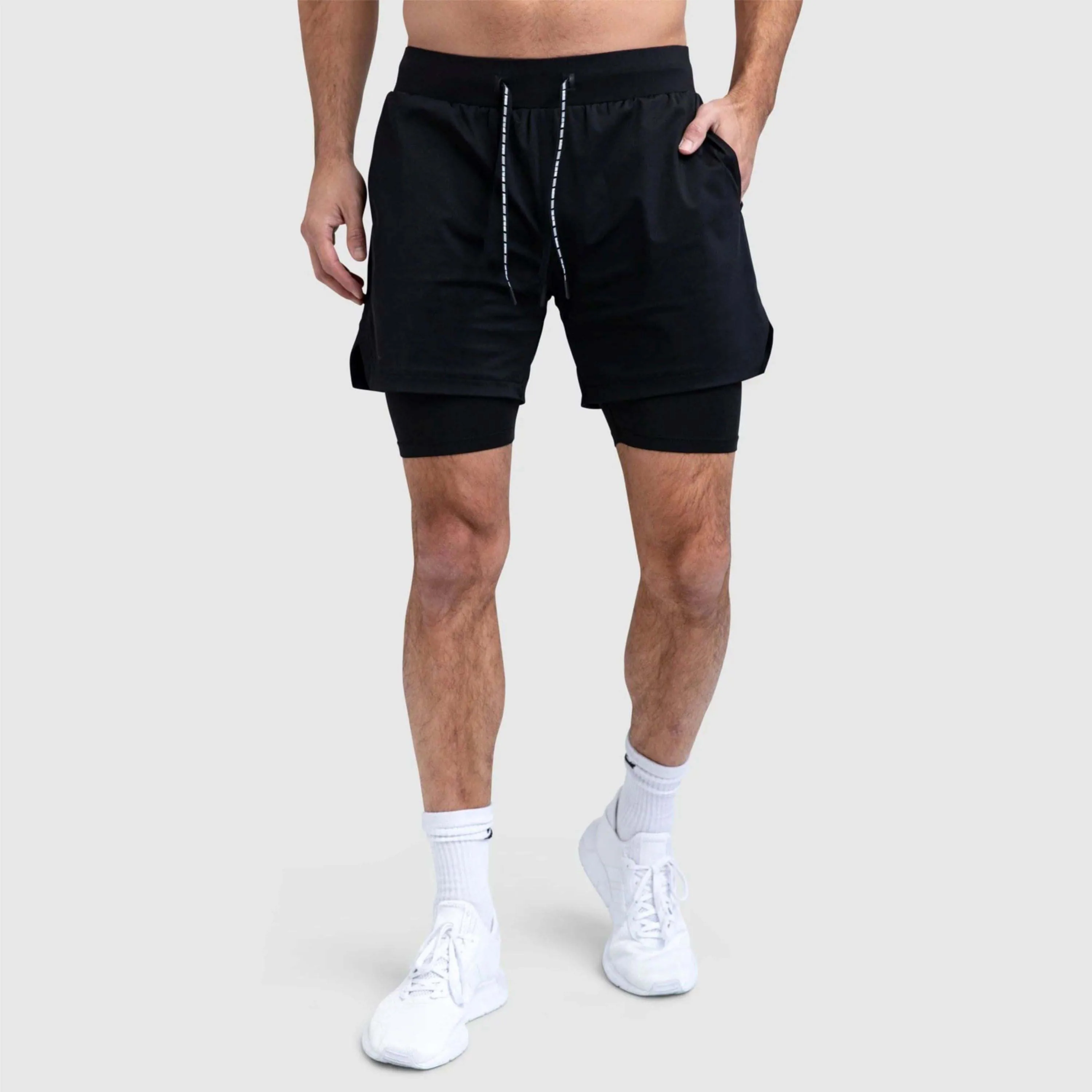 OEM Streetwear 100% Cotton Fleece Custom Logo Men Gym Shorts 5 Inch Workout Sports Running Men Sweat Shorts