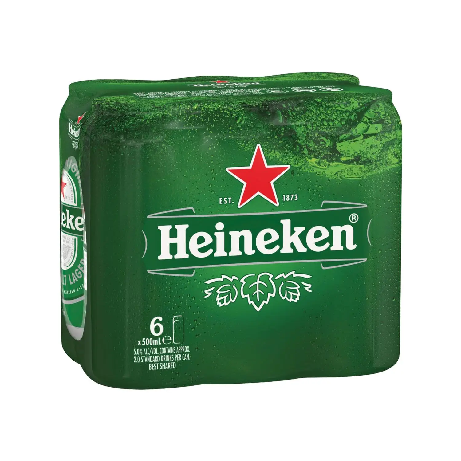 Солодовый лагер Heineken премиум-класса 440 мл Разливного Пива 6 упаковок темный пшеничный паровой эль упакованный в картонные коробки объемные бочковые чашки