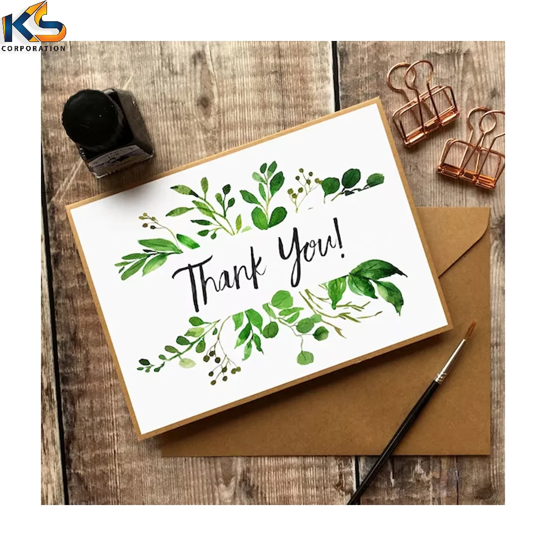 Customized Design Recycled Paper Business Thank You Greeting Card Custom All Size Cards With Logo