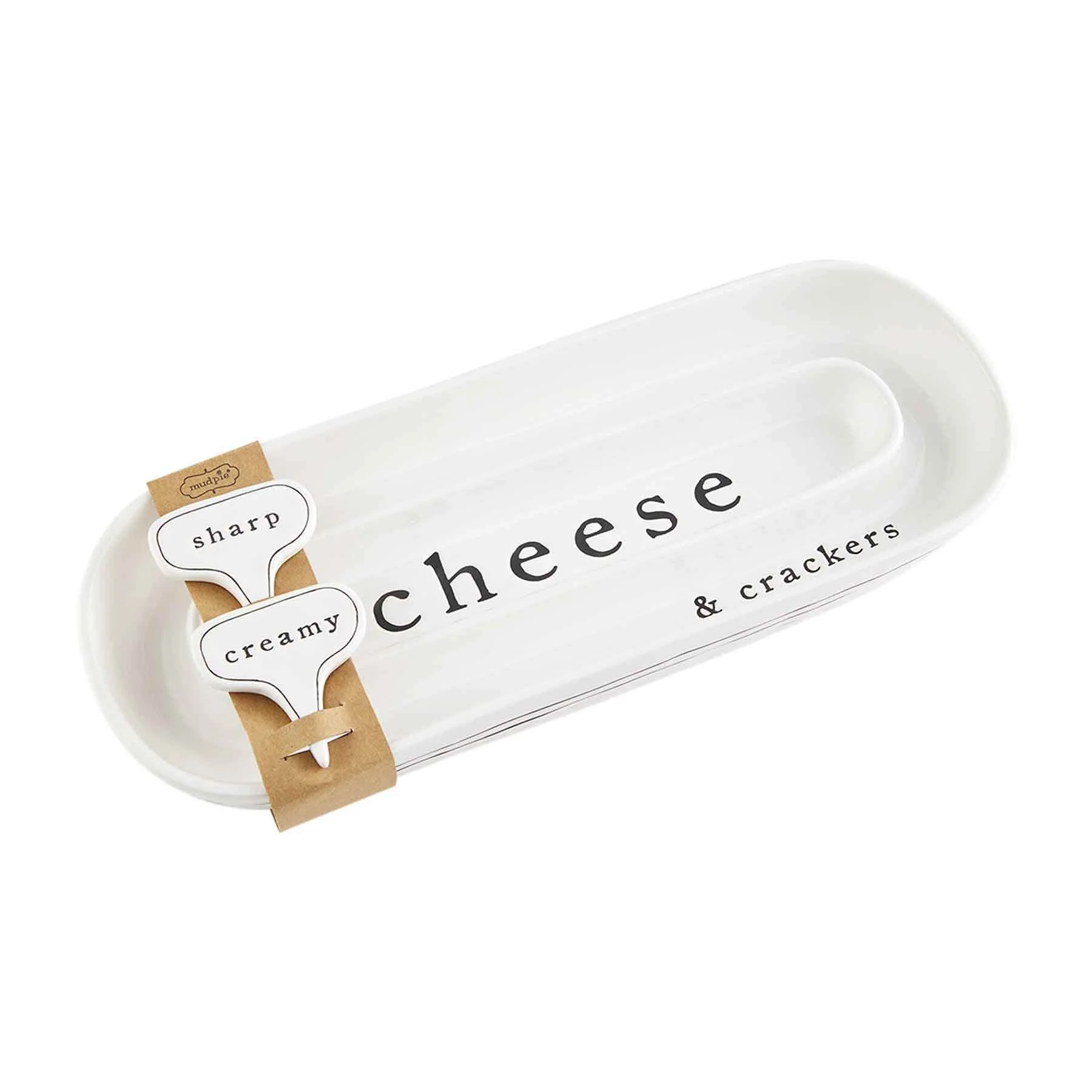 With a phrase Cheese And Cracker Dish Server Set