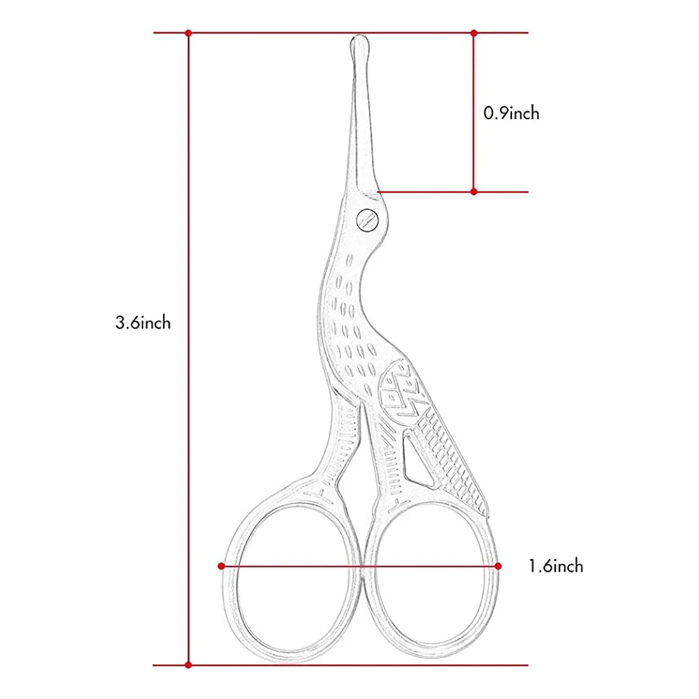 Rounded Tip Stork Scissors Professional Stainless Steel With Black Titanium Coated Nose Hair Cutting Scissor