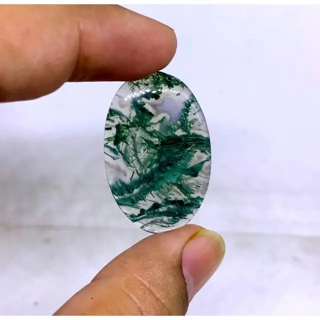Natural Green Moss Agate Loose Gemstone Wholesale Moss Agate Cabochon Loose Moss Agate Crystals Gemstone For Making Jewelry