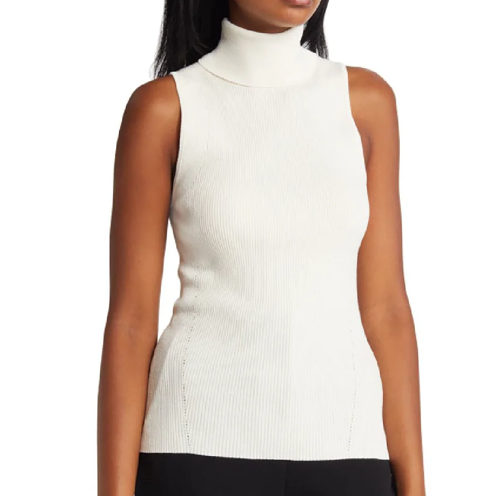 Sleeveless Customized Design Sweater Hand Knitted Multicolor Turtleneck Pullover Women Sweater Turtleneck Sweater for Women