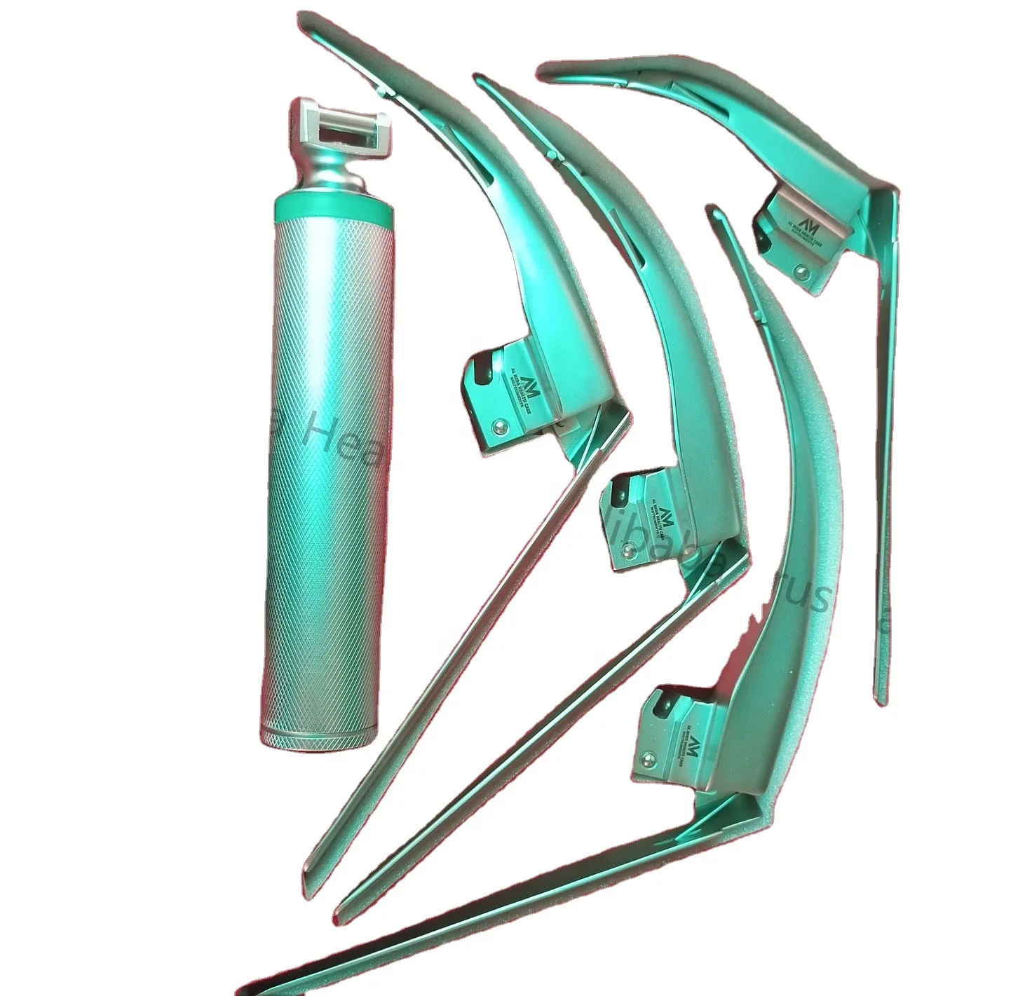 McCoy fiber optic laryngoscope set with flex tip blade #1,2,3,4 medium handle By Al Mida
