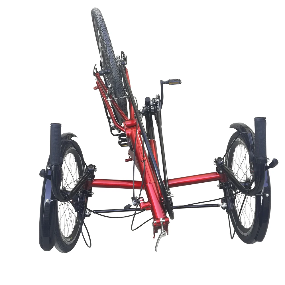 Motrike Бесплатная доставка Высокое качество 24 скорость складной 3-х колесный Головастик лежачий трехколесный велосипед с подвеской для людей ограниченными возможностями