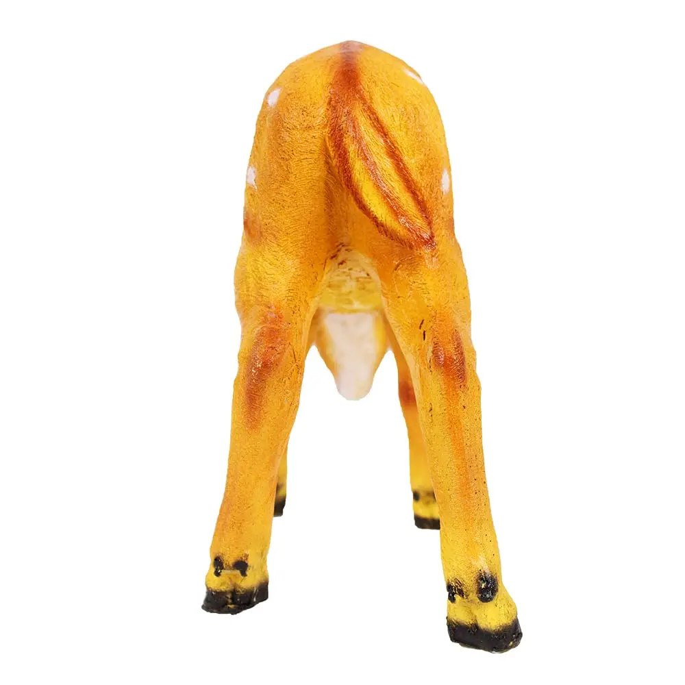 Resin deer eating grass garden decoration brown