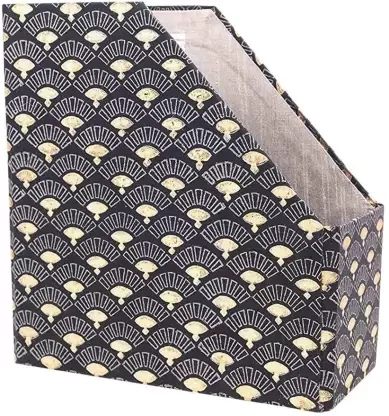 Craft Hand Fan Print Black Colour A4 Magazine Holder Table Top Magazine Holder  (Black, Microfibre, Pre-assembled)