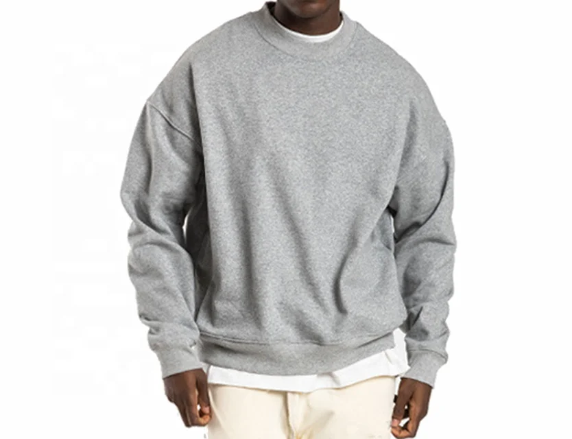 mens hoodies high quality drop shoulder crewneck sweatshirts custom brand unisex oversized heavyweight cotton sweatshirts