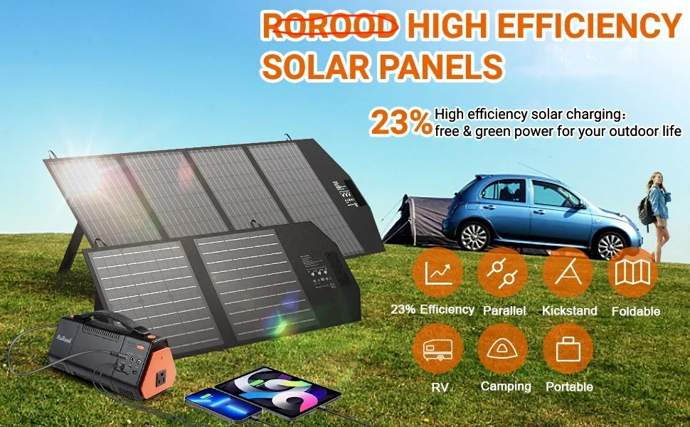 Outdoor solar charging handbag 60W 100 wattsolar panels Customized Perovskite Solar Panel Environmental Power Bank Solar Charger