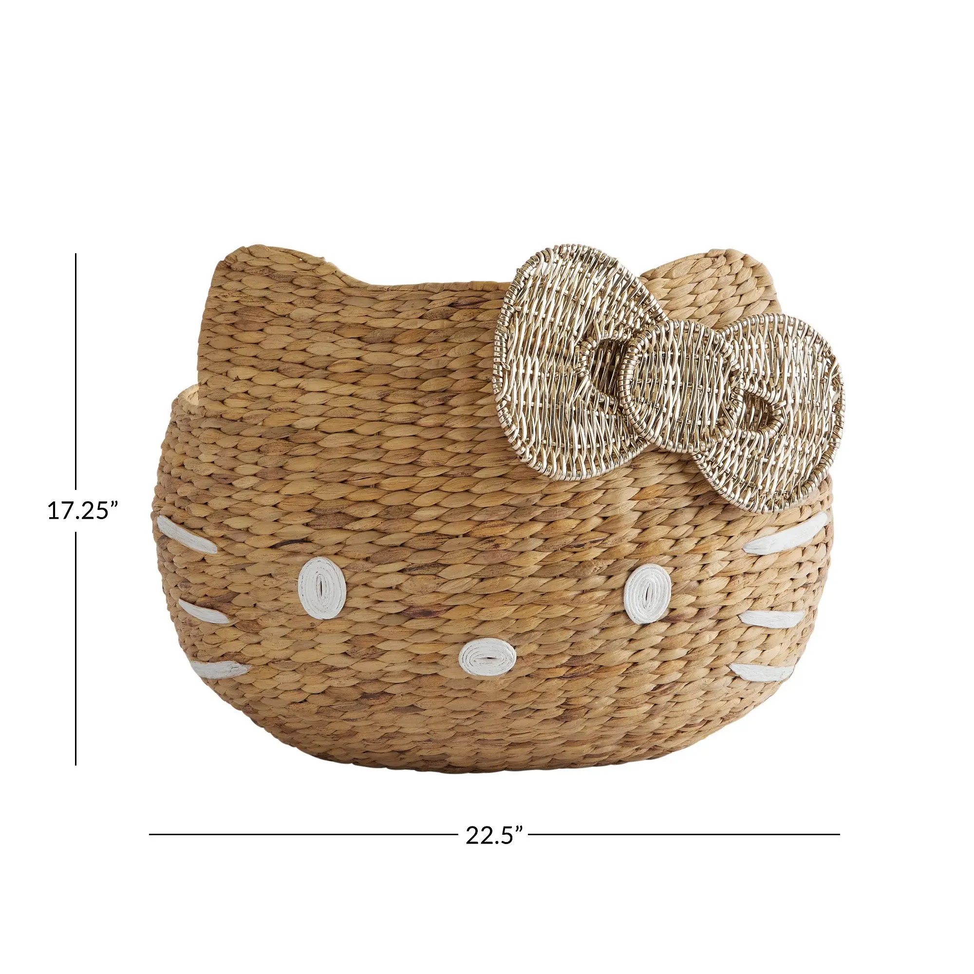 High Quality Water Hyacinth Hello Kitty Hamper Storage Basket for Kids Eco Friendly Woven Kids OEM in Vietnam