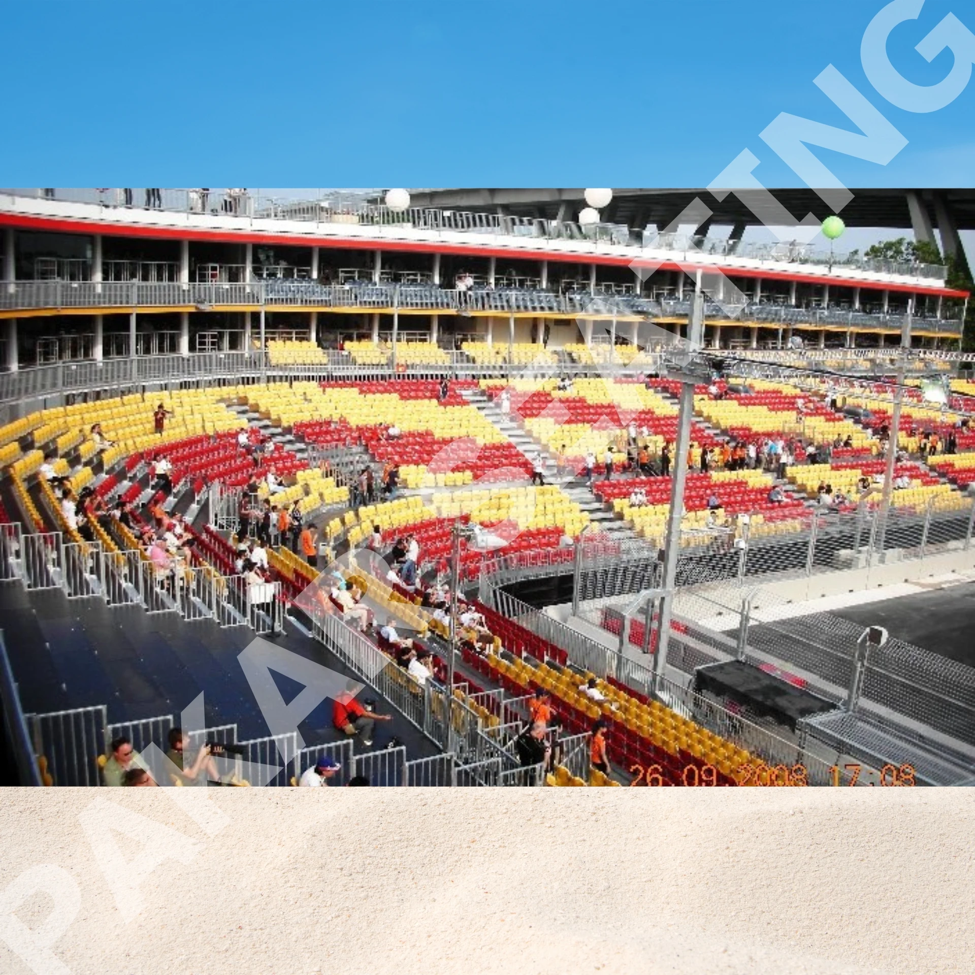 Versatile Grandstand with Staircases Roof Bleacher Indoor Outdoor Sports Events Festivals National Day Sports Entertainment