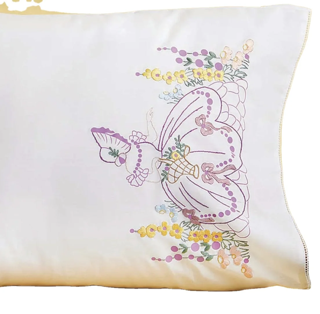 100% хлопчатобумажная наволочка с вышивкой