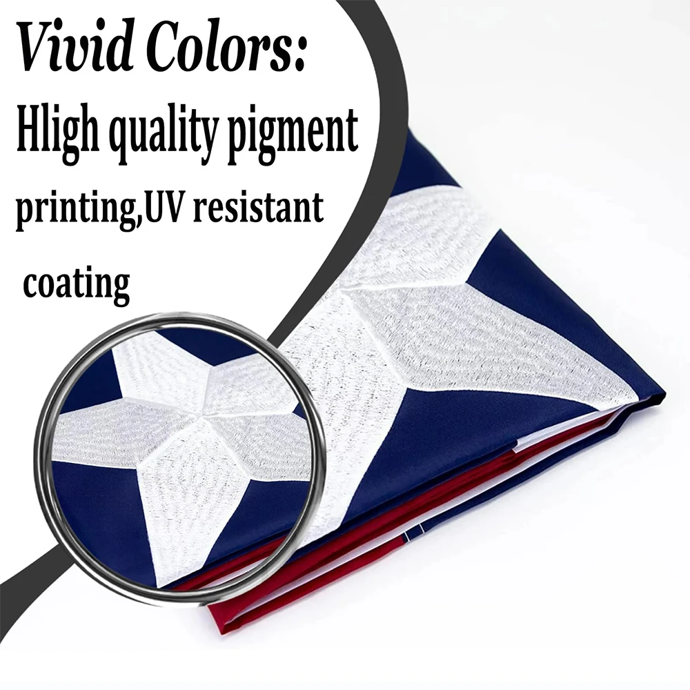 8x12 FT Outdoor Embroidered American Texas State Heavy Duty 210D Nylon Flag Texas Flag Of Texas with 2 Metal Grommets