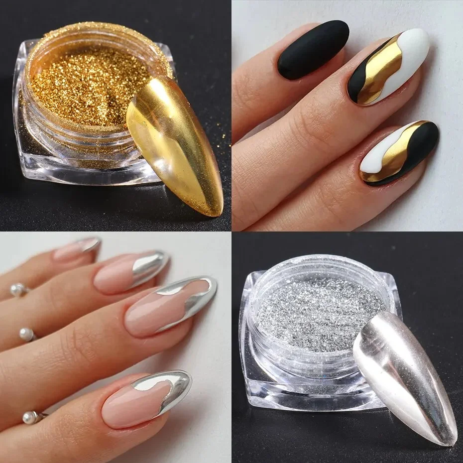 23 Colors Metallic Chrome Nail Powder Set Y2K Magic Mirror Gold Silver Decor Rubbing Glitter Pigment Flakes Manicure