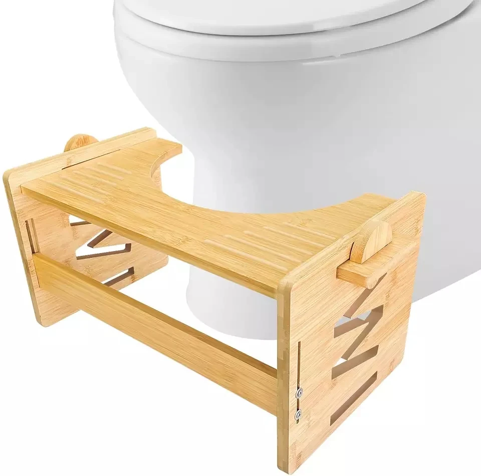 Toilet Stool for Bathroom Multi-Height & Angle Adjustable Bamboo Potty Stool for Adults & Kids Poop Stool Fit All Toilets