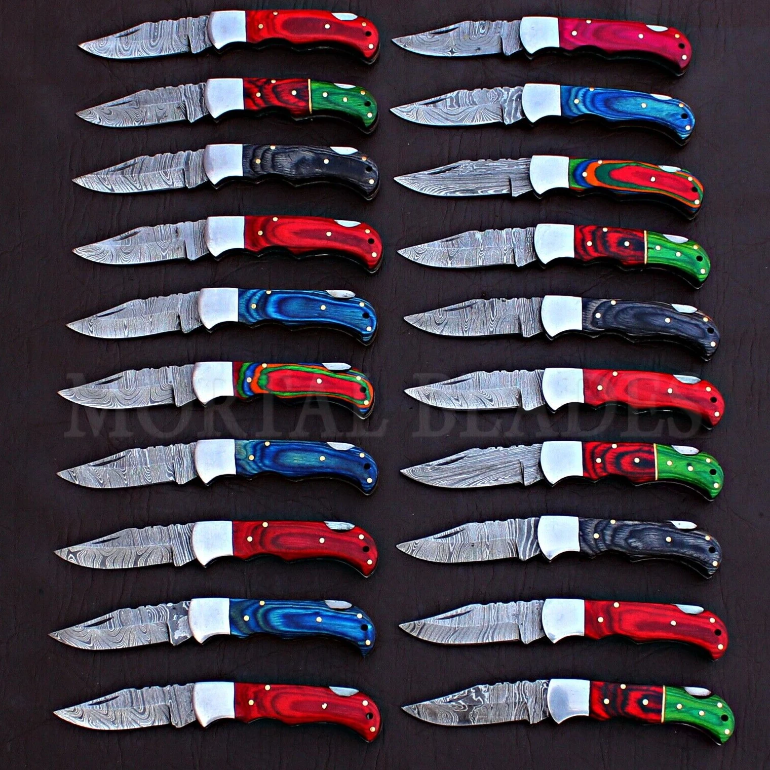 Best Selling Product Tactical Folding Blade Wood Handle Knife Outdoor Damascus Steel Blade EDC Hunting Camping Pocket Knives