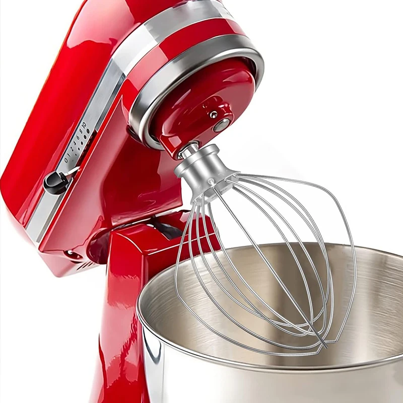 Stand Mixer Spare Parts 4.5 5 QT Tilt-Head Stand Mixer Whip Attachment Stainless Steel 6-Wire Whisk for Kitchen Aid K45WW