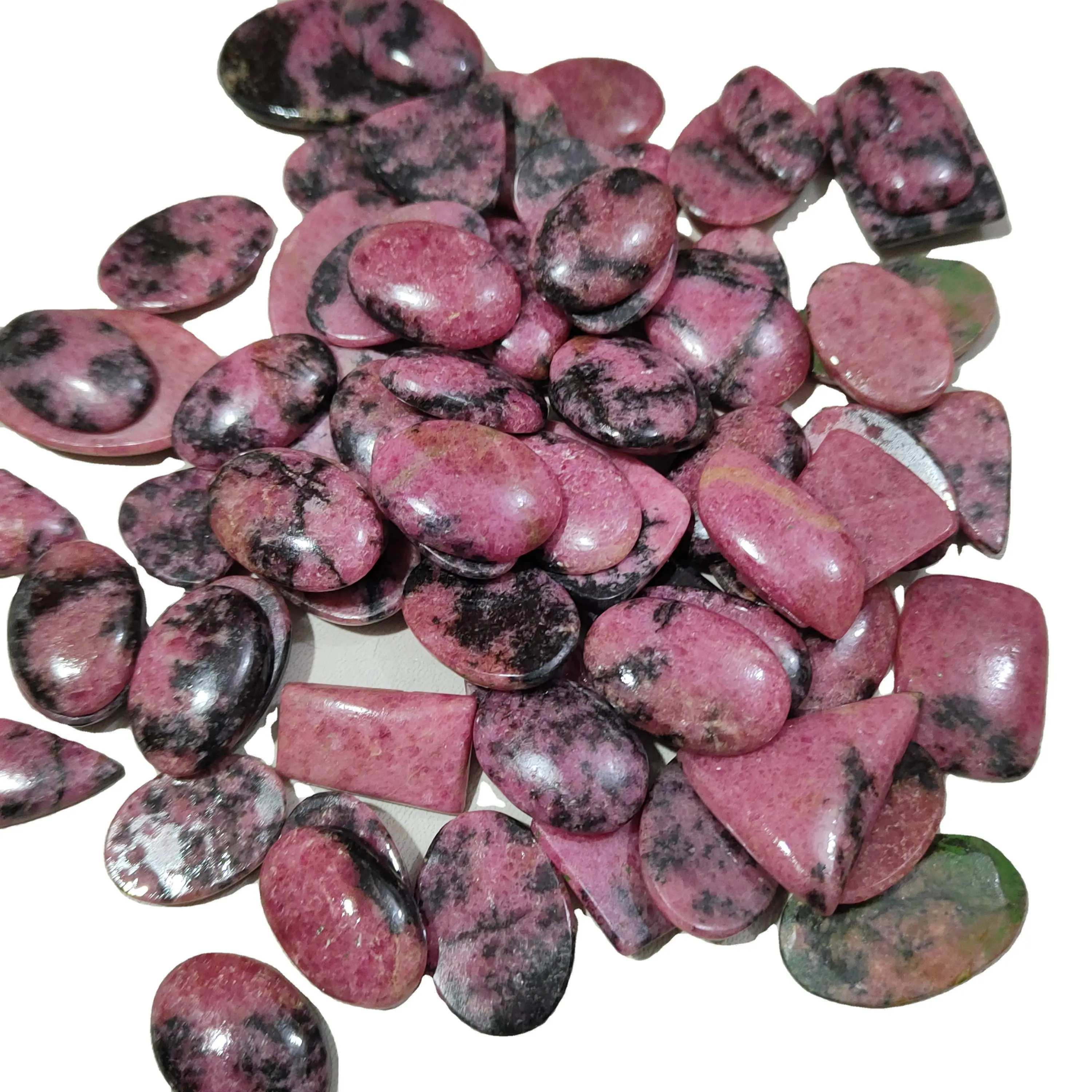 Rhodonite Gemstone Cabochon Wholesale Lot Natural Rhodonite Cabochon Rhodonite Jewelry cabochon Gemstones Jewelry Making Stone