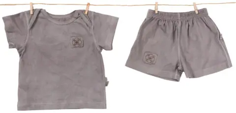Top Favorite 100% Organic Cotton Short Sleeves Pyjamas Set Natural Green Tea Dye for Children Sleepwear