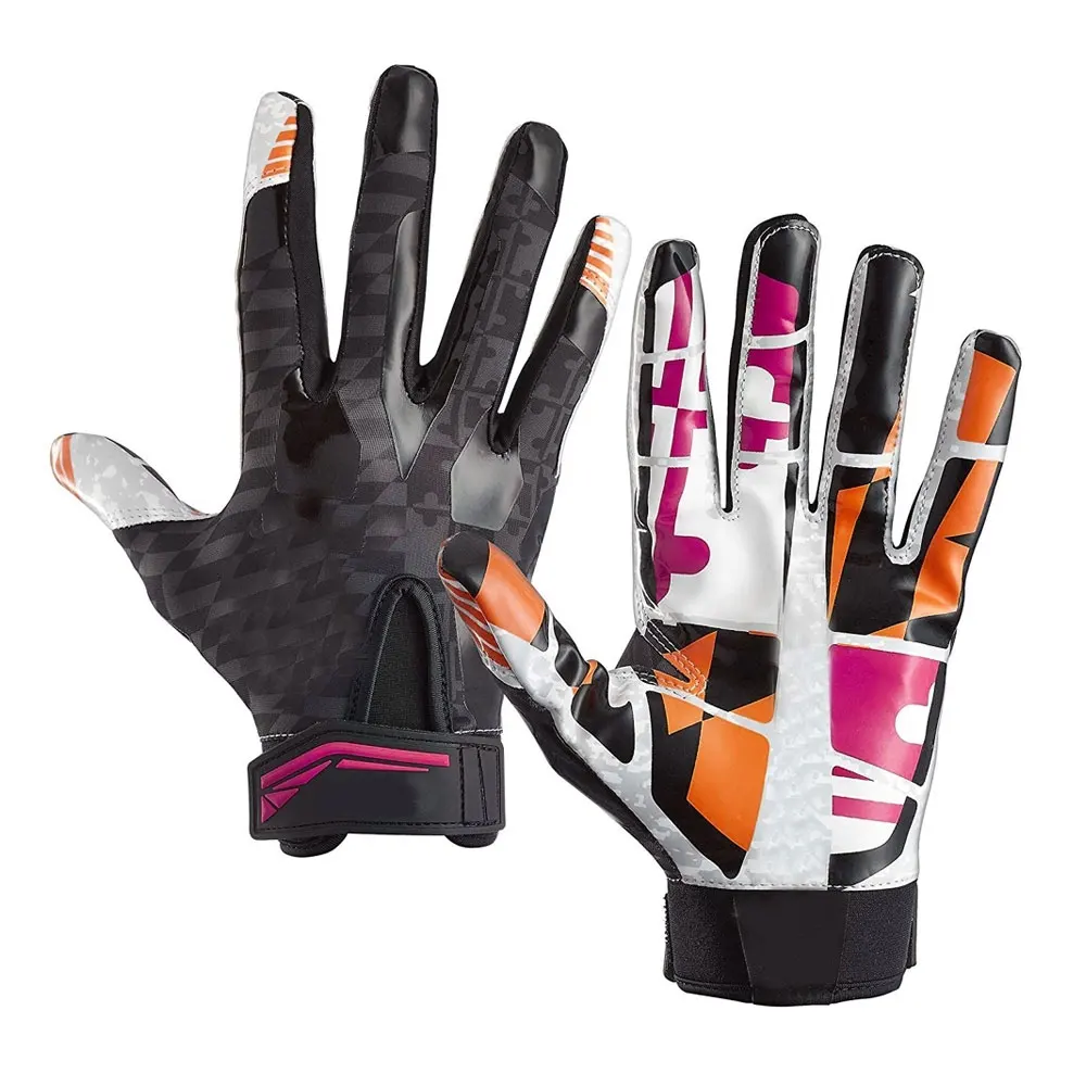 Wholesale Best Selling Sticky Palm American Football Gloves Wholesale Adult Breathable Receiver Gloves Manufacturer
