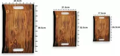 Melamine Serving Tray Set of 3 (Medium and Large Size) Villori Series Tray  Rectangular