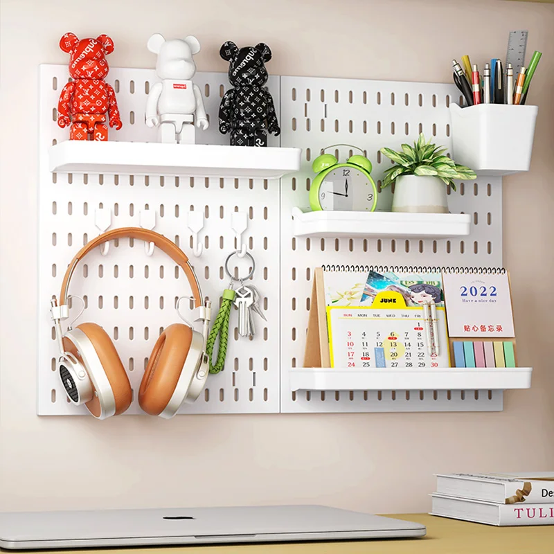 Pegboard Combination Wall Organizer Kit 2 Pieces  Hanging Wall Mount Display  Panel Kits  for Home Office Peg Board Organizer