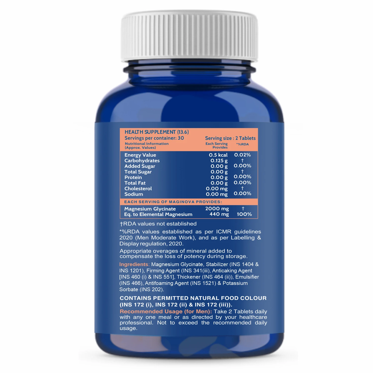 Chelated Magnesium Glycinate Supplement Tablet 2000mg supports better Sleep aid, Health and Muscle recovery