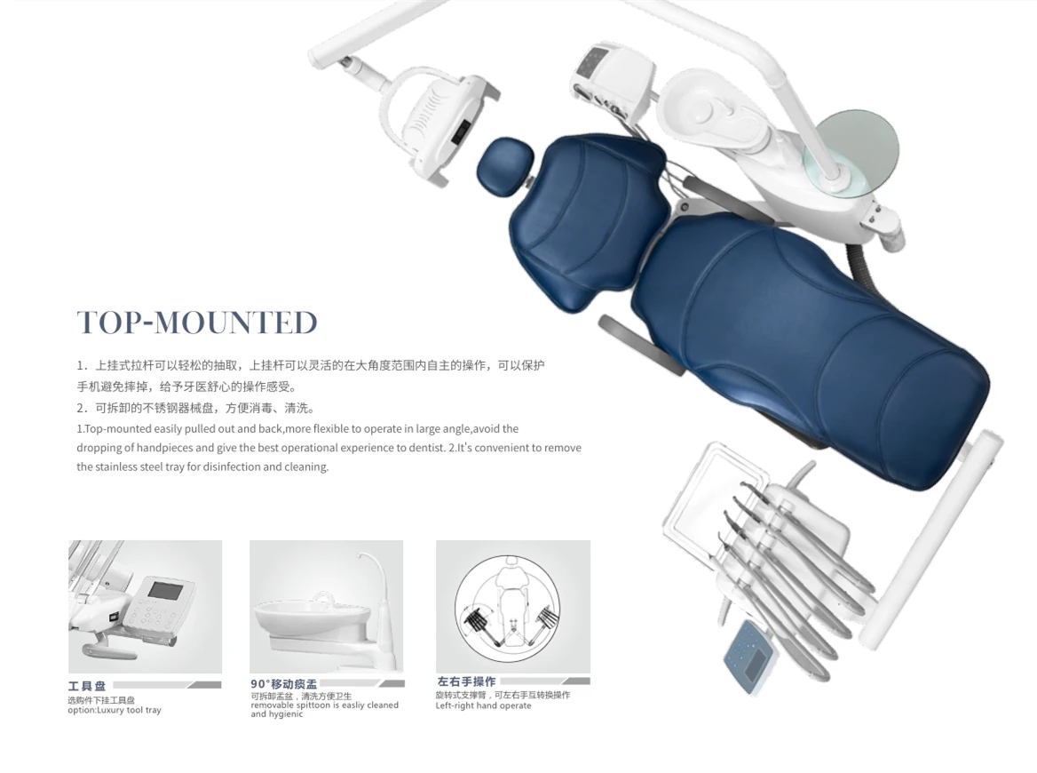 L eft hand Factory Dental Equipment China Cheap Dental Chair CE Approved Dental Chair Dental Unit Spare Part