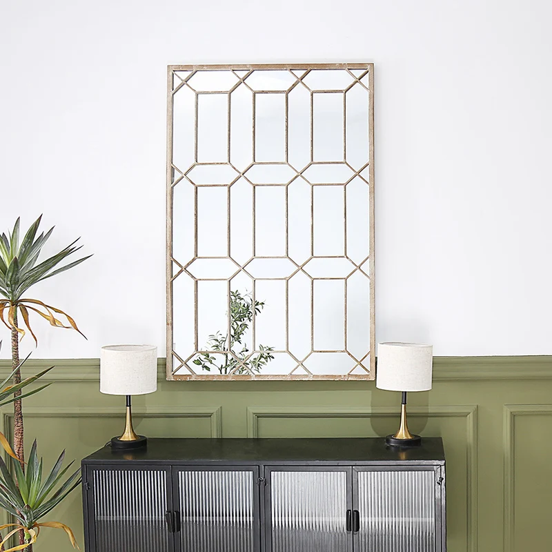 Elegant Luxury Modern Design Mirror Home Decor Full Length Window Pane Large Tabletop Overmantel Decorative Wall Mirror