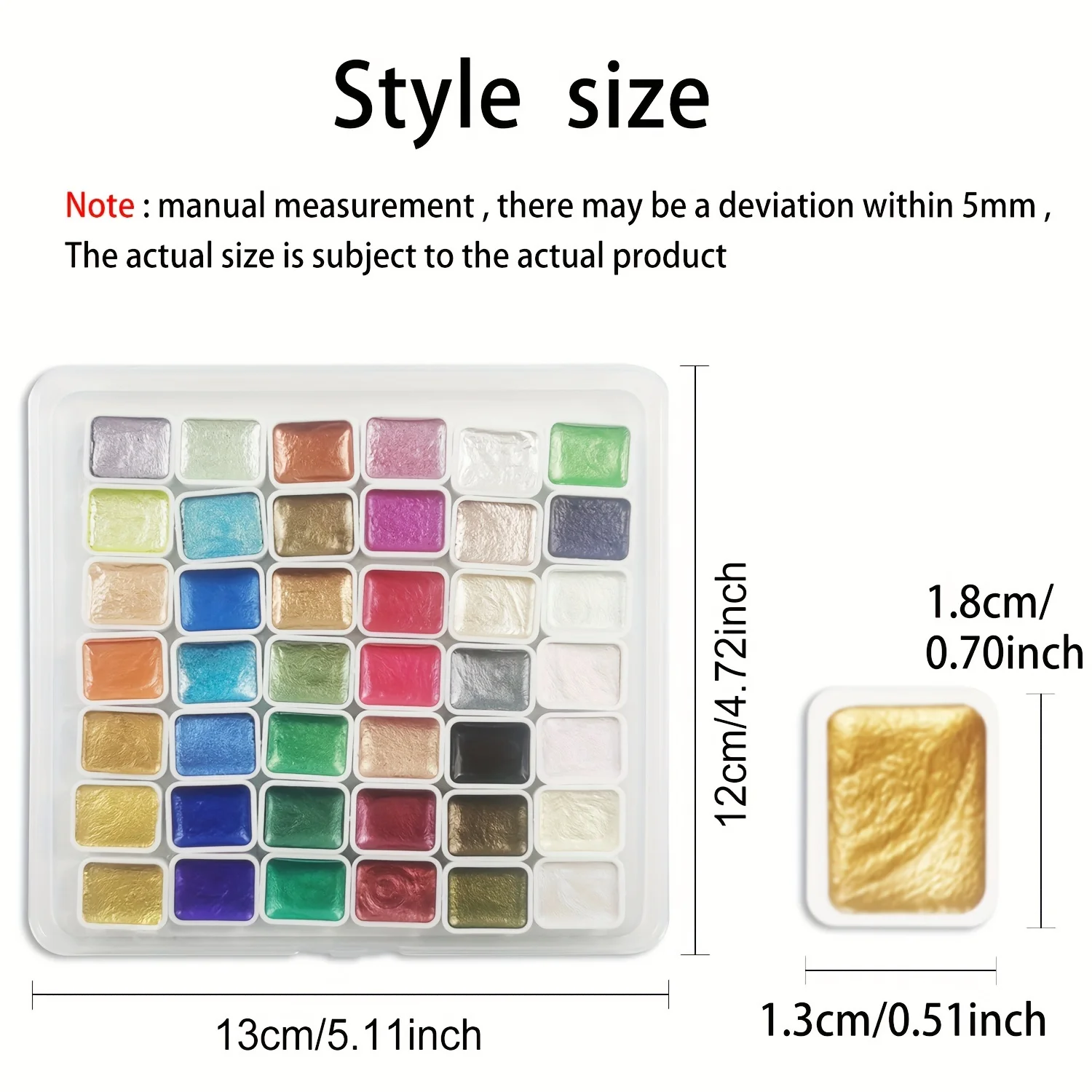 Kalour Professional Metallic Watercolor Paints Set, Pearl Paint, 42 glittering colors in the metal shell, enthusiasts