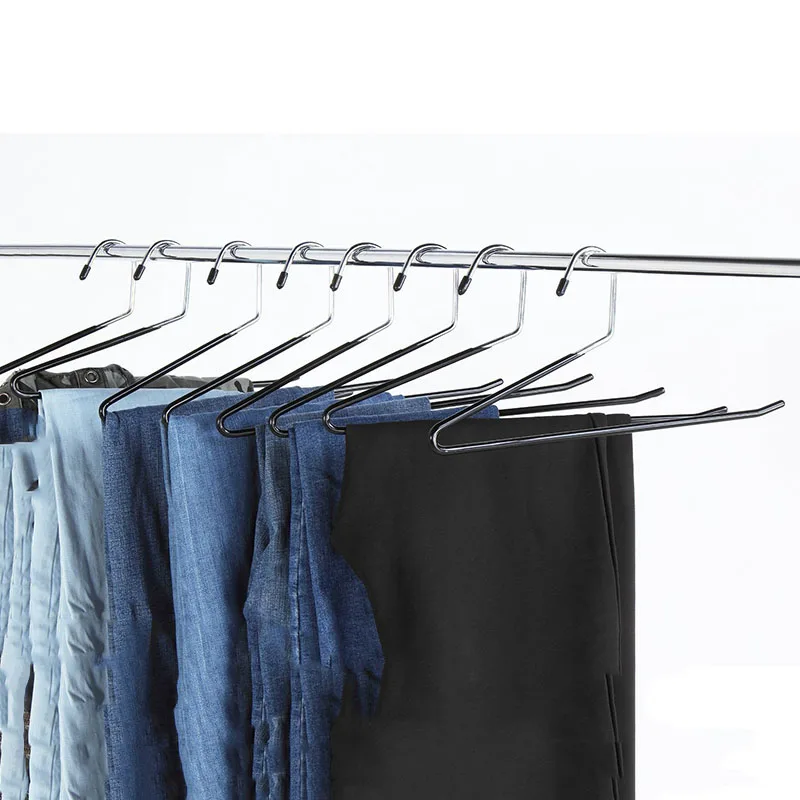 Space Saving Open Ended Chrome Plating Heavy Duty Non Slip Friction Foam Padded Coated Trousers Pants Wardrobe Hangers