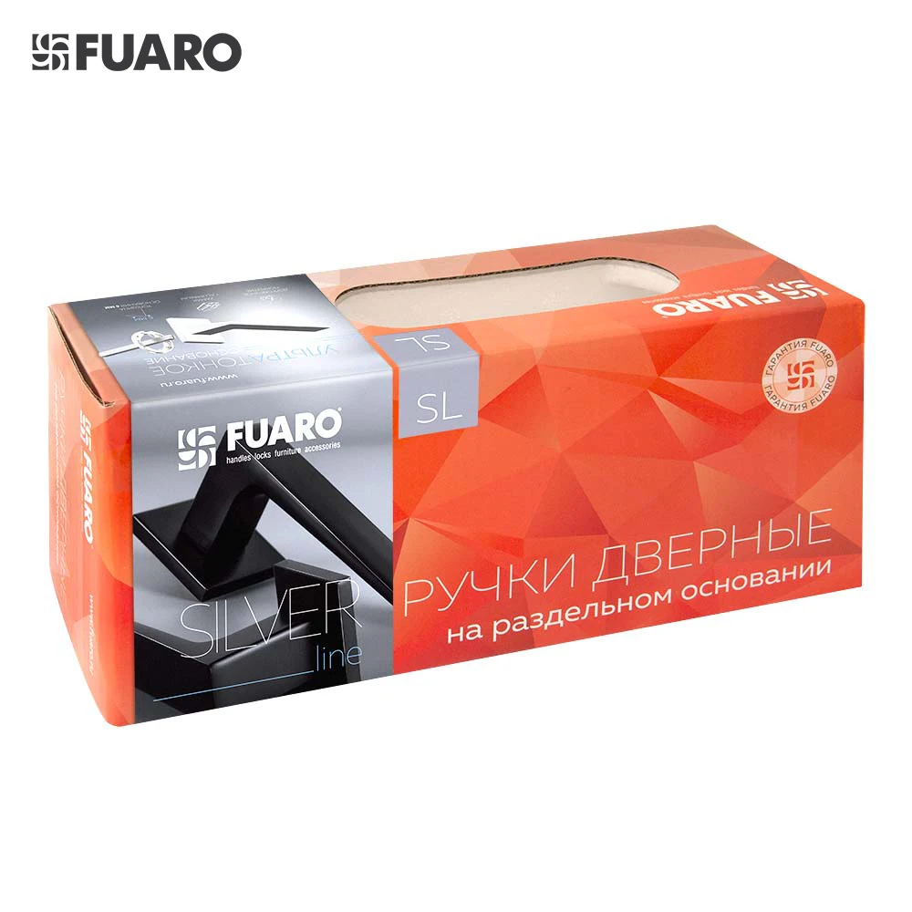 Modern Design Aluminium Door Lever Handle on Square ZAMAK Rose PHANTOM SL SSC-16 Satin Chrome