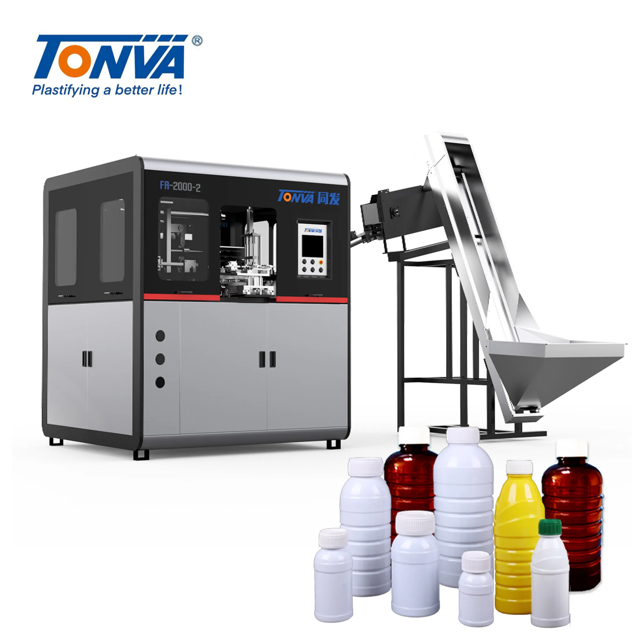 Tonva Automatic 1000ml PET Fluoride Bottle Blow Molding Machine