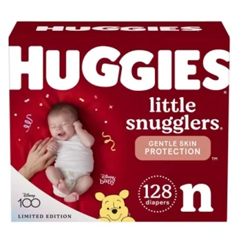 USA Origin Dealer of Hug-gies Diapers Little Snugglers Baby Diapers Size Newborn (up to 10 lbs) 128 Counts for Sale