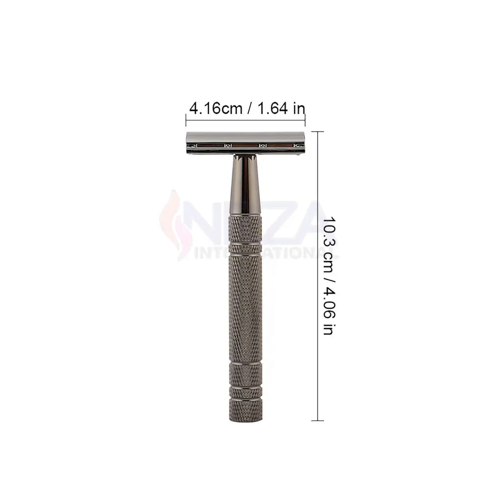 Private Label Safety Razor Men Traditional Metal Head Black Safety Razor Handle Double Edge Safety Razor
