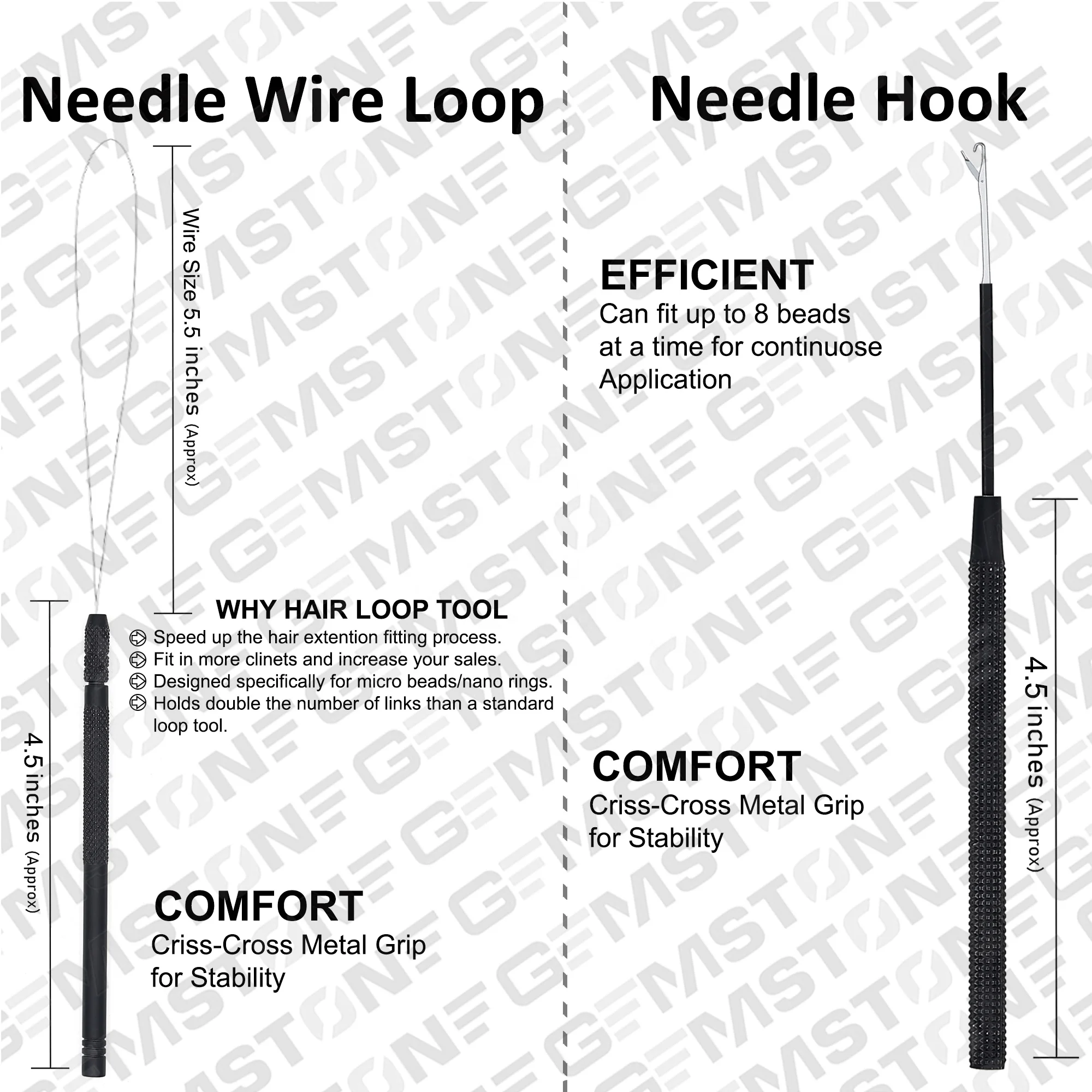 Hair Extensions Pliers Hook Tools Kit with Thread Hair Parting Section Clips Needles Pulling Hook Loop Hair Tinsel Tools Kit