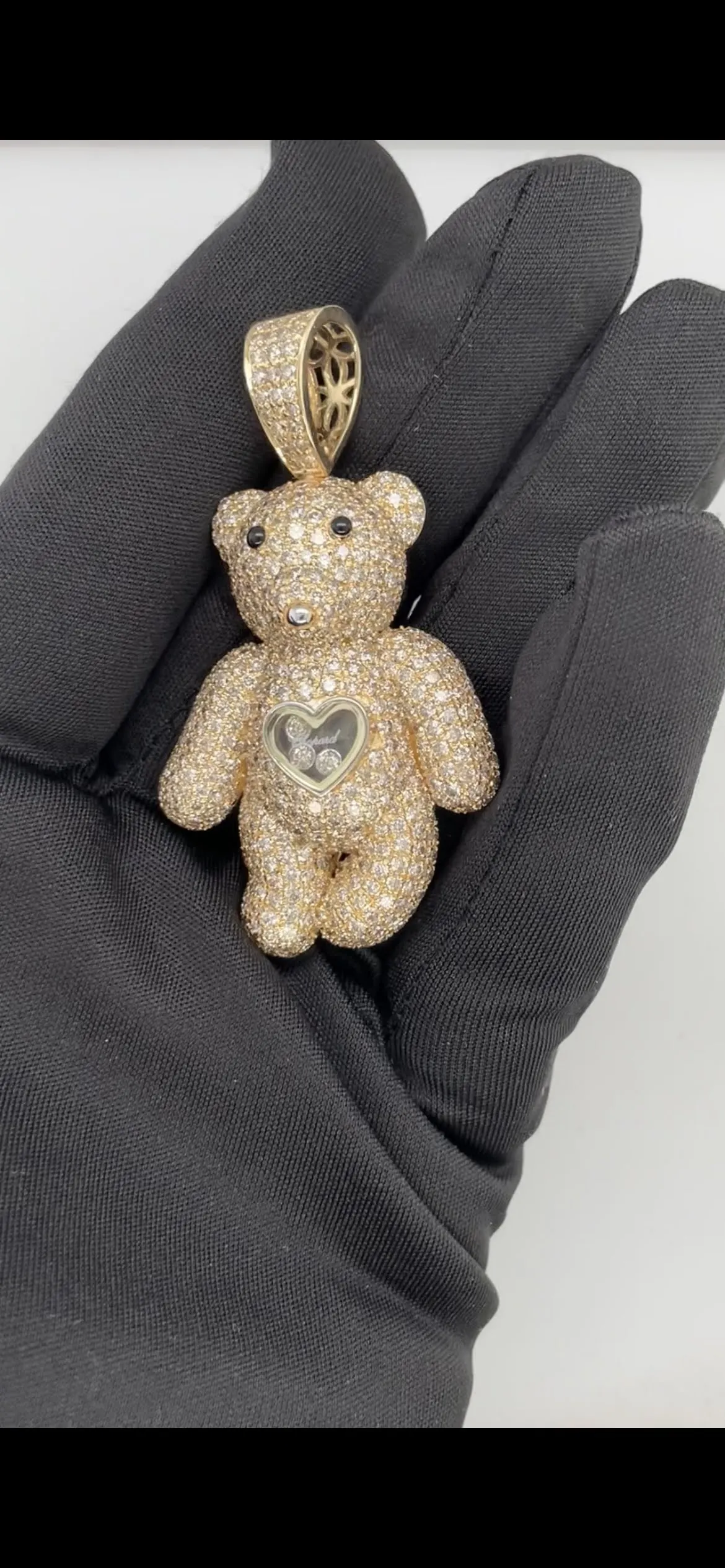 Most Selling Hip Hop Style 10 Kt Teddy Bear Pendant for Women Party and Wedding Use Jewellery with 3.75 Natural Diamond