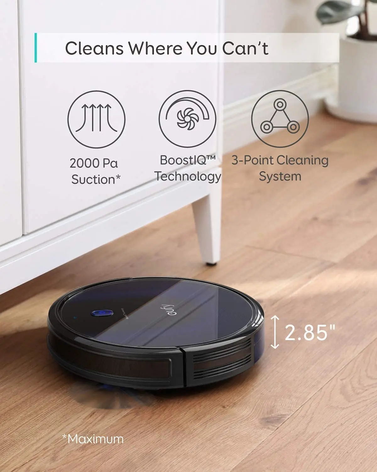 Hotel Automatic Cleaning Robot Vacuum Wet and Dry Eufy BoostIQ RoboVac 15C MAX Wi-Fi Connected Super-Thin 2000Pa Suction Quiet