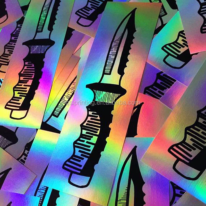 High Quality Blank Security Brittle White Vinyl Hologram Eggshell Label Stickers Paper Graffiti Sheet Custom