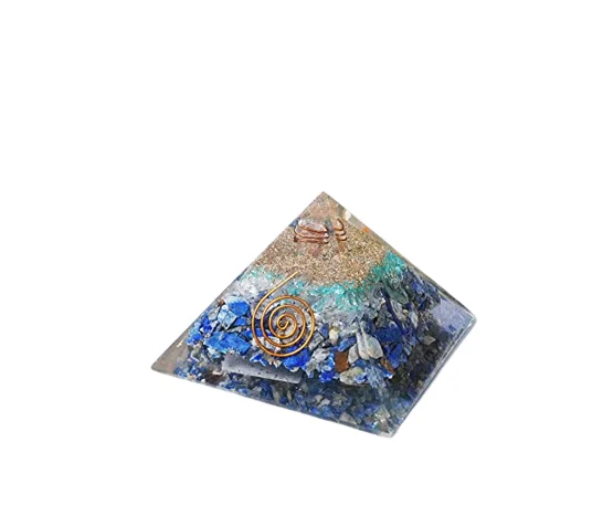 ClearQuartzBlueOnyxLapisLazali Orgone Pyramid Wholesale Spiritual Orgonite Pyramid For Sale ClearQuartzBlueOnyxLapisLazali