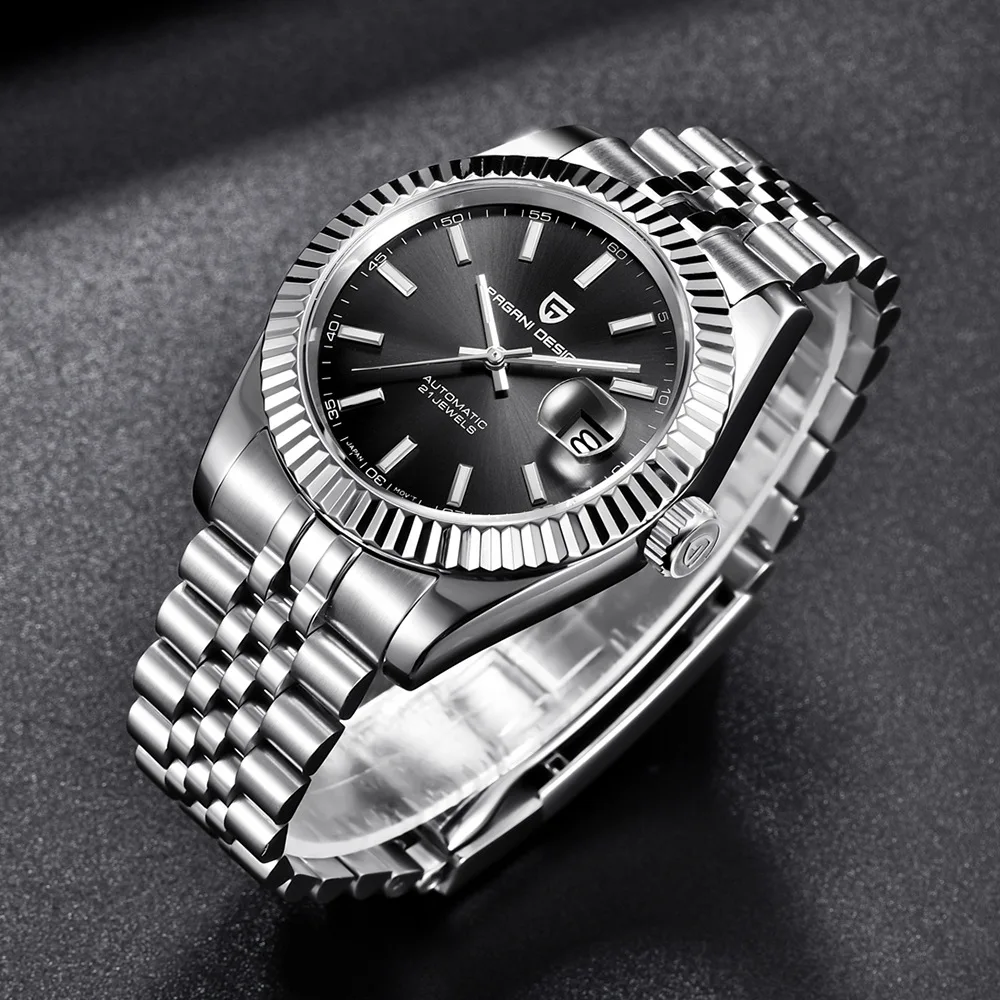 Pagani Design PD-1645 New Mechanical Men Wrist Watch Automatic Retro Watches Men Waterproof Black Full-Steel Watch Clock