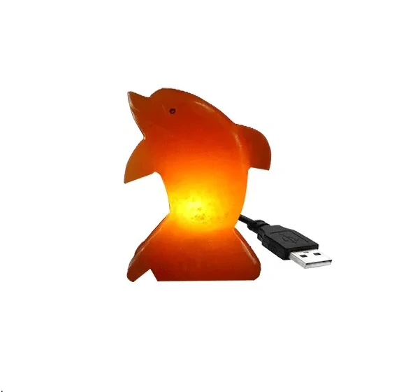 100% natural Himalayan Salt Dolphin Design MINI USB Night Lamp High Quality Natural 100% Pure Original Salt From Pakistan