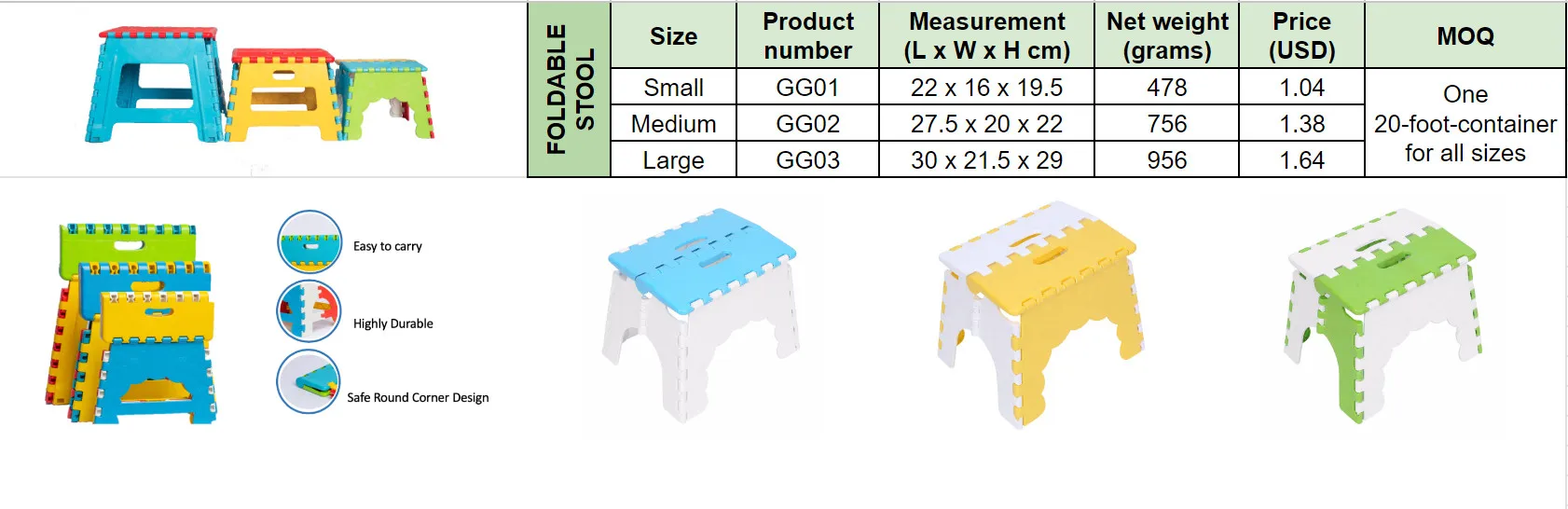 ASSEMLE CHAIR/ Foldable Step Stool for Decoration Best Price & Good Quality Plastic Living Room Furniture Home Stool & Ottoman