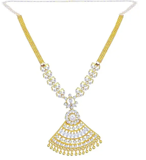 Hot Selling Exquisite Italian Craftsmanship  Brass Crystal Zircon and Pearl Necklace Made in India Fashion Jewelry Manufacturer