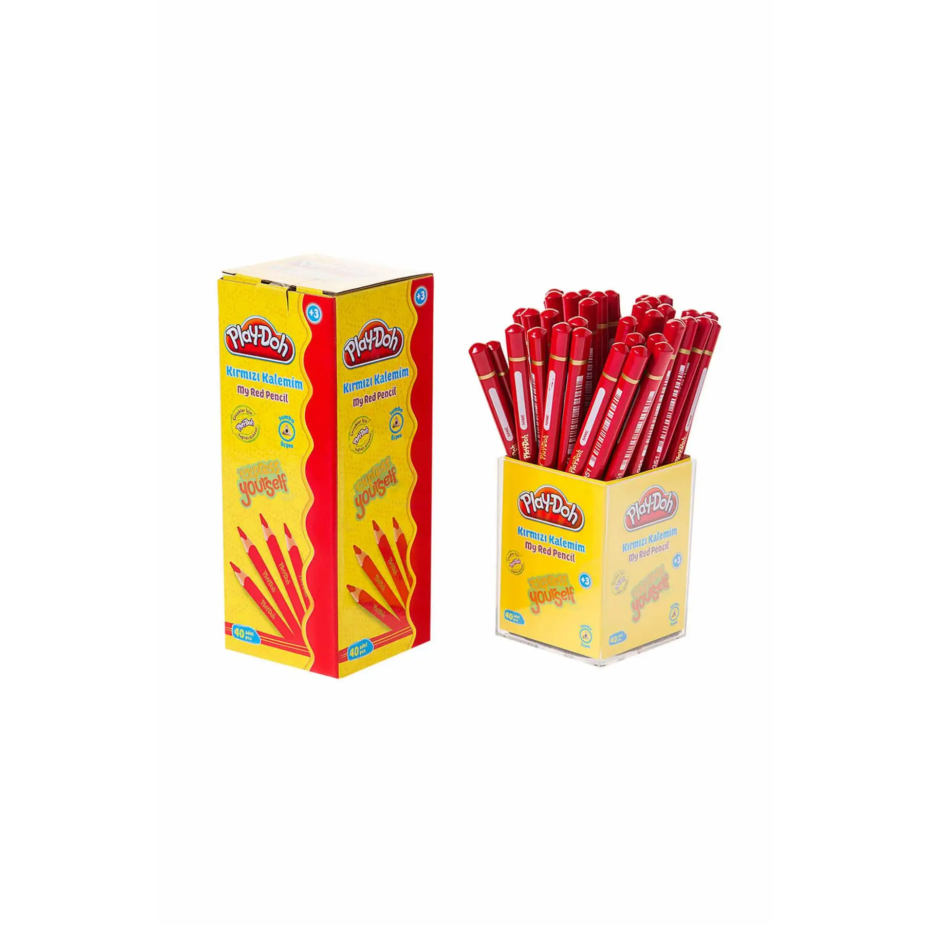 Play-Doh Jumbo Red Pencil 40pcs Stand
