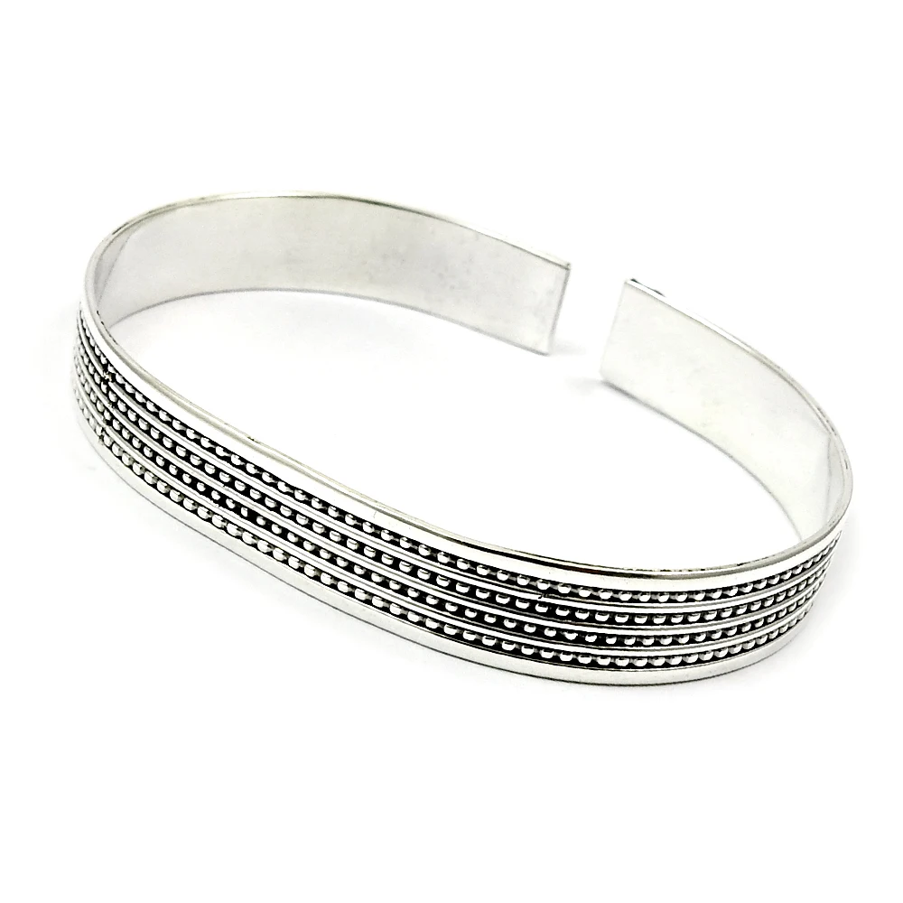 New Arrival Best Selling Product 925 Sterling Silver Round Shape Plain Bangle Handmade Bohemian Jewelry Wholesale Price Supplier